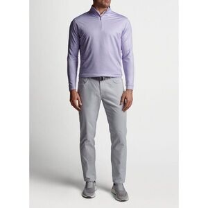 Peter Millar Men's Perth Birdseye Performance Quater-Zip Golf Pullover in Violet